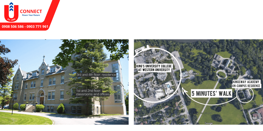 Trường trung học Kingsway Academy, bang Ontario, Canada và kí túc xá trường