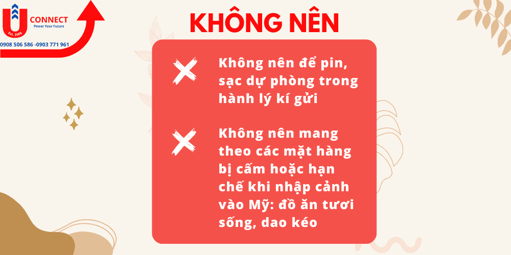 Không nên mang gì khi đi du học Mỹ